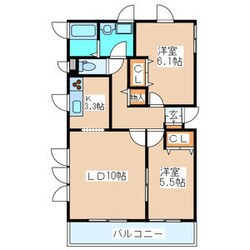 東仙台駅 徒歩7分 1階の物件間取画像